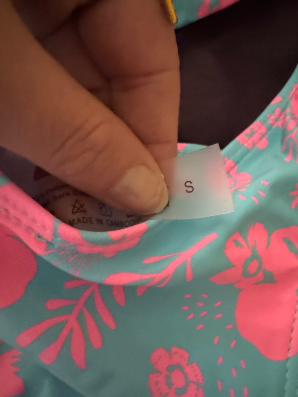 SHEIN Aqua Blue and Pink Floral Bandeau Bikini - Picture 2 of 6